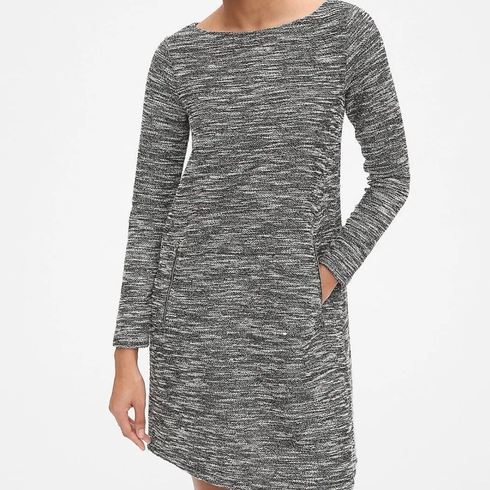 GAP A-line Long Sleeve Dress with Zipper Pockets